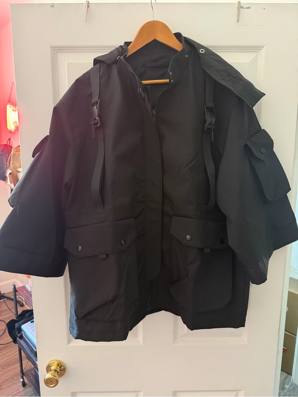 Lightweight Black Japanese Hooded Utility Jacket